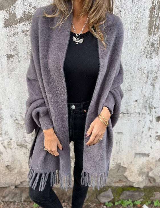 Oversized Tassel Shawl Coat